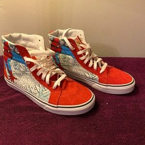 Rare Marvel x Vans spider man high top shoes